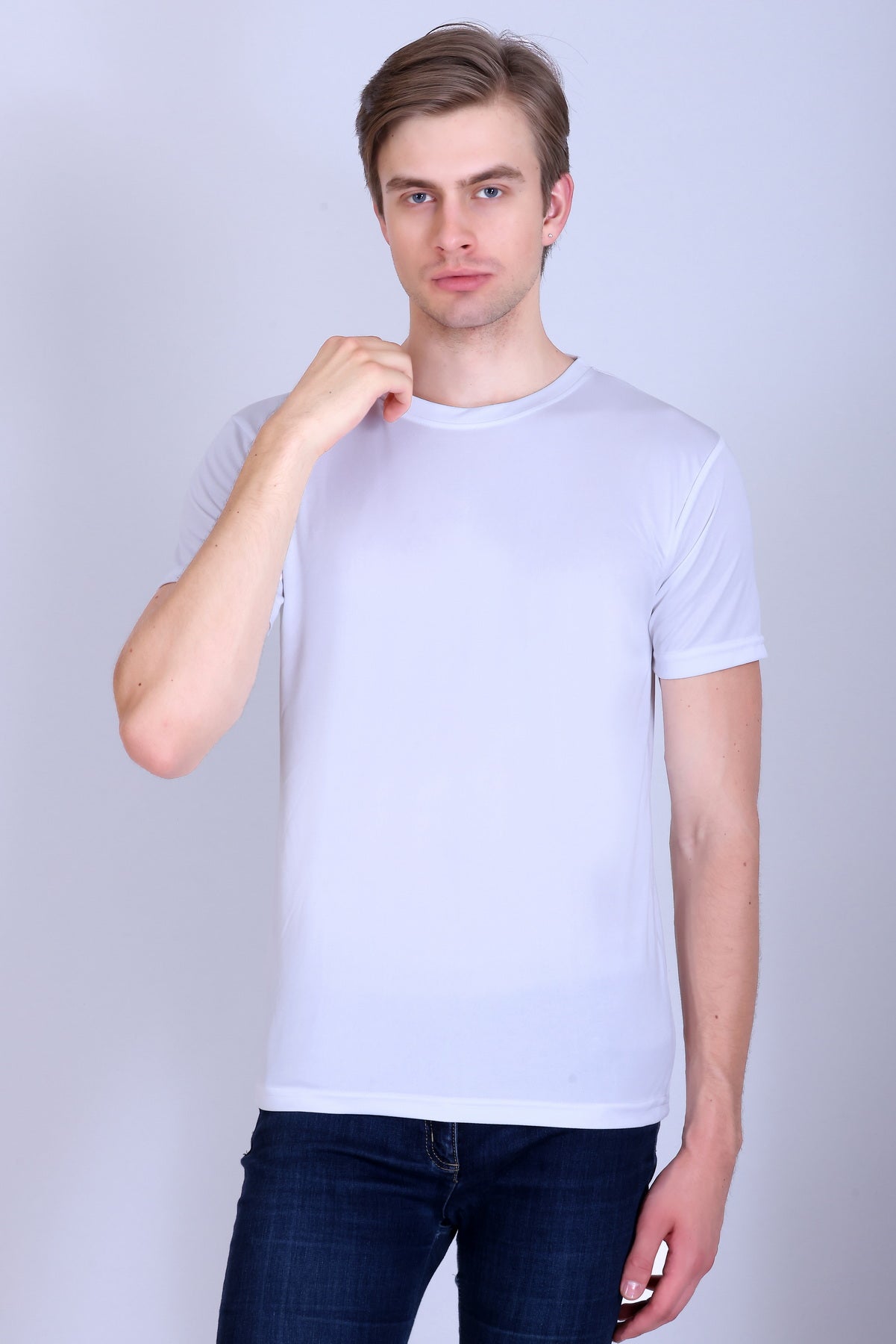 Sports Republic Acti-Go Dryfit Crew Neck T-Shirt in White