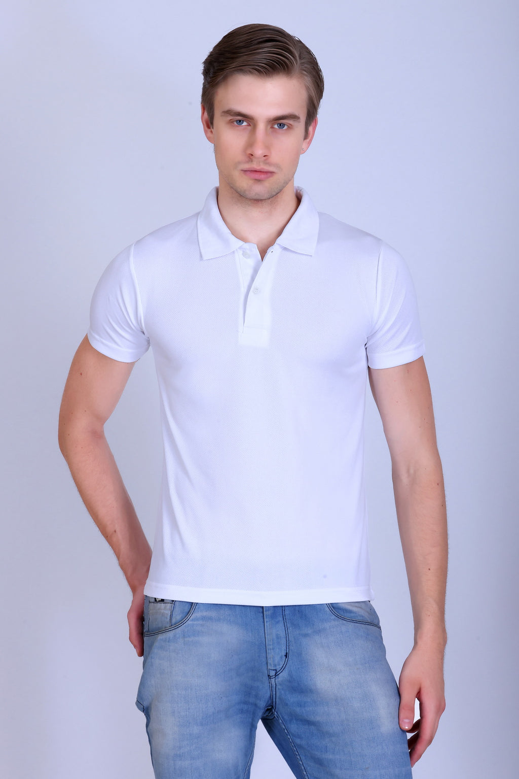 Sports Republic Acti-Play Dryfit Polo T-Shirt in White