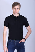 PIKMEE Titlis Polo T-Shirt in Black - image 1