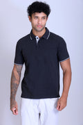 PIKMEE Highline Polo T-Shirt in Charcoal Grey with White - image 1
