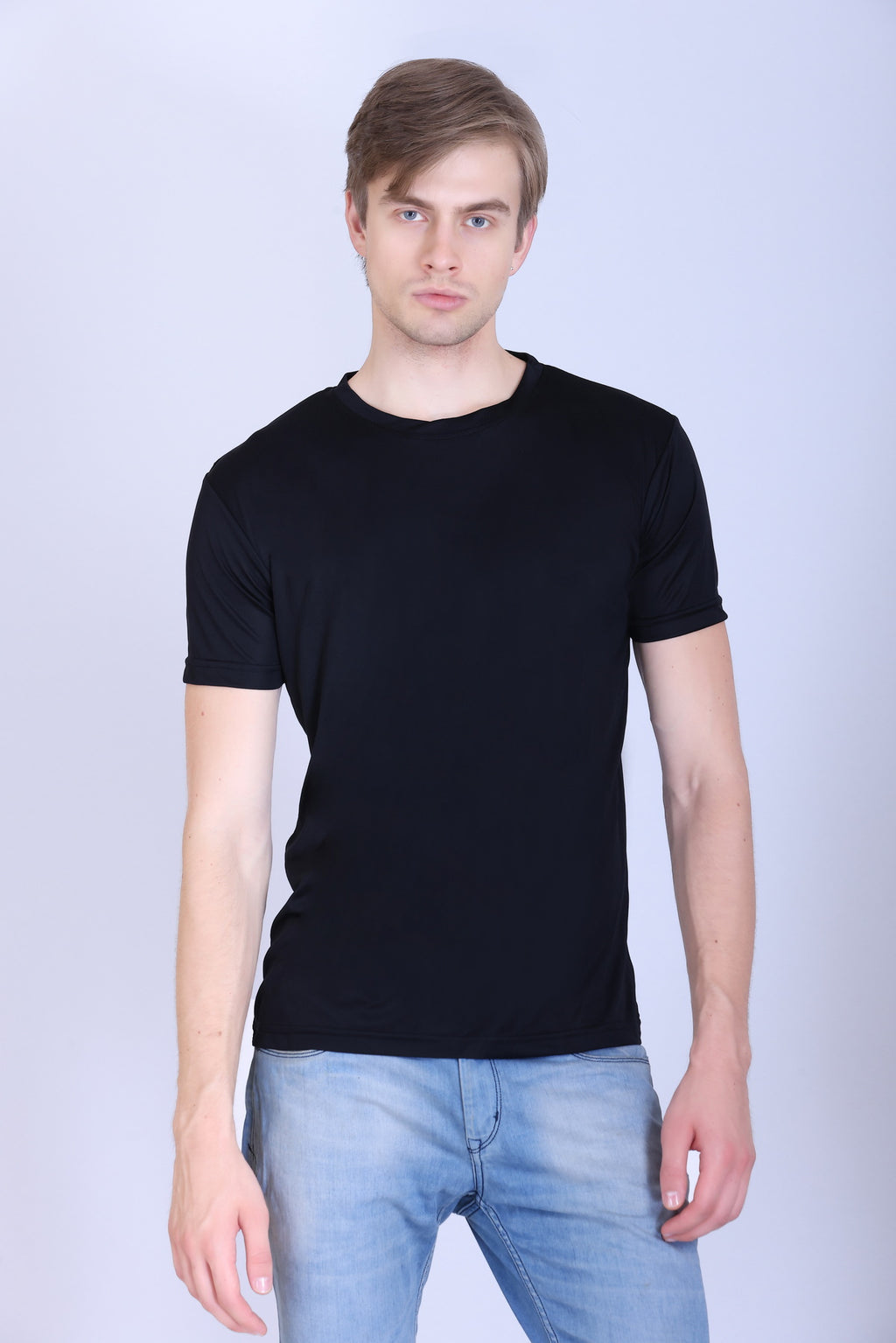 Sports Republic Acti-Go Dryfit Crew Neck T-Shirt in Black