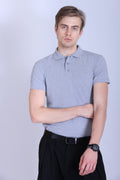 WINBARG Eco-Tees Polo T-Shirt in Grey Melange - image 1