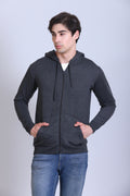 Pikmee Polaris Men's Zipper Hoodie Sweatshirt - Charcoal Grey