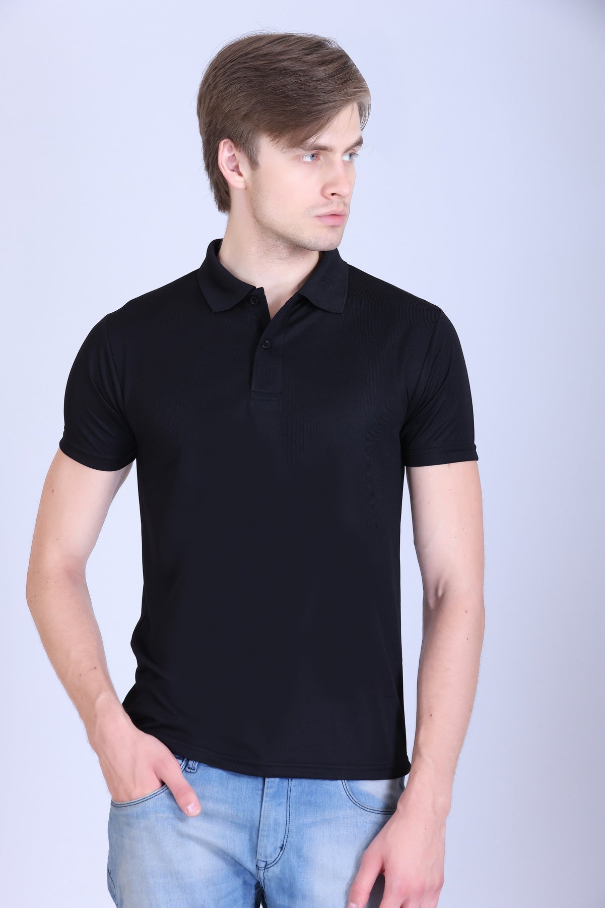 Sports Republic Acti-Play Dryfit Polo T-Shirt in Black
