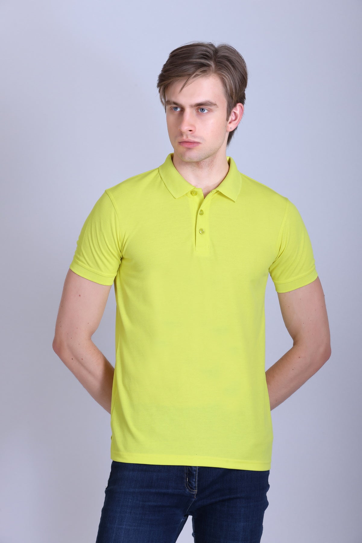 PIKMEE Titlis Polo T-Shirt in Lemon Yellow - image 1
