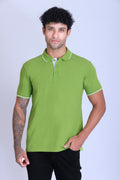 PIKMEE Highline Polo T-Shirt in Apple Green with White - image 1