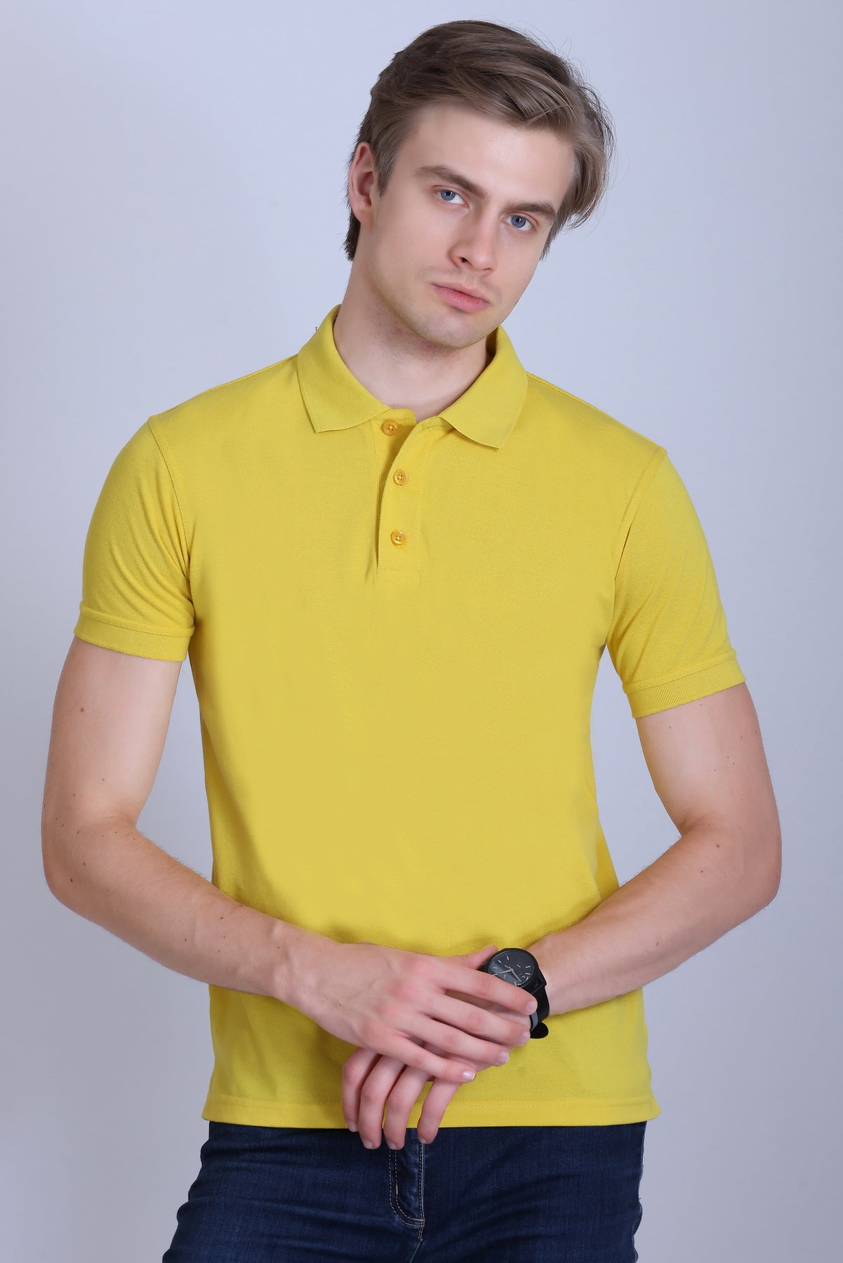 PIKMEE Fastees Polo T-Shirt in Golden Yellow - image 1