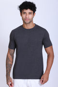 PIKMEE Skinta Bio Wash Crew Neck T-Shirt in Anthra Melange - image 1