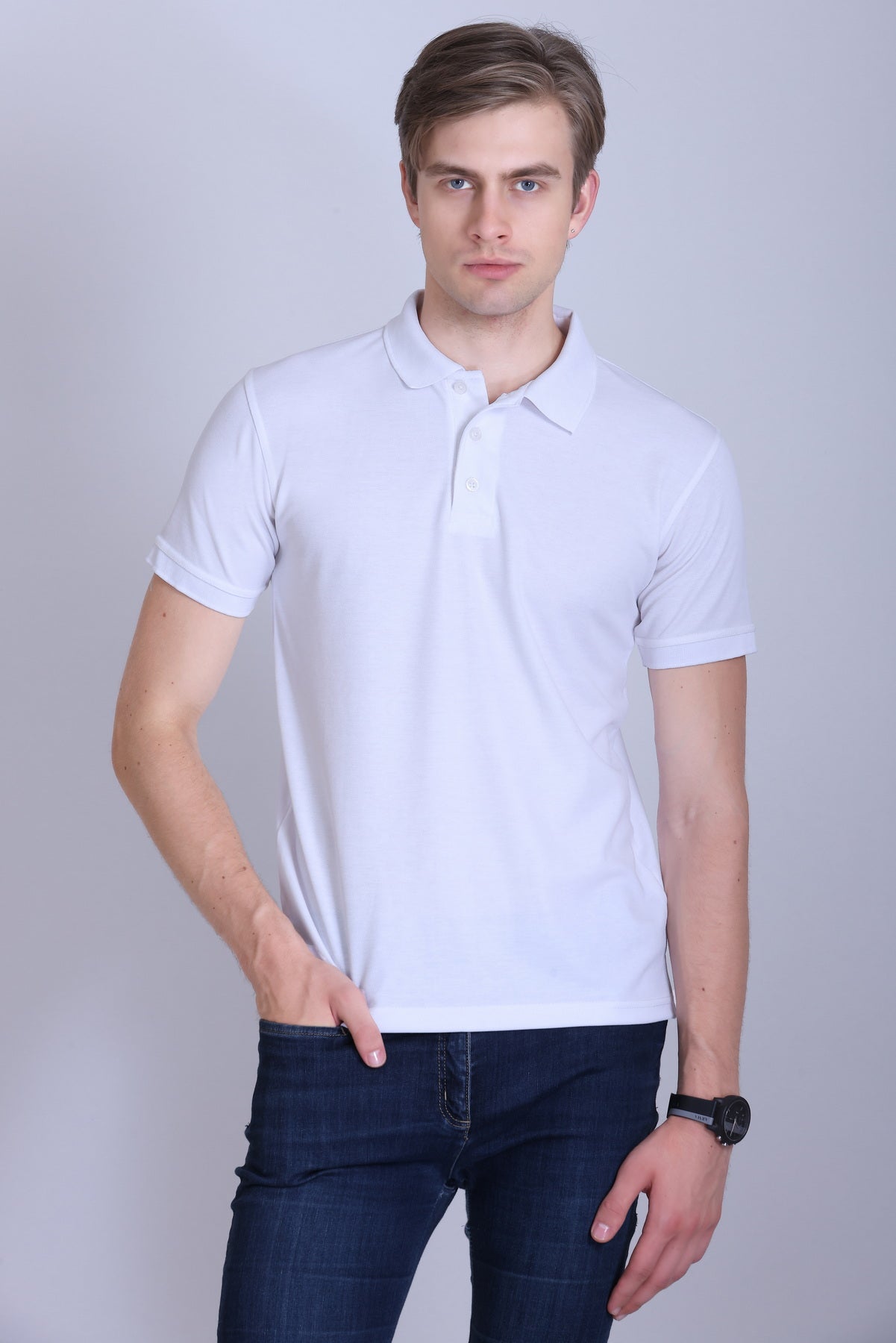 PIKMEE Titlis Polo T-Shirt in White - image 1