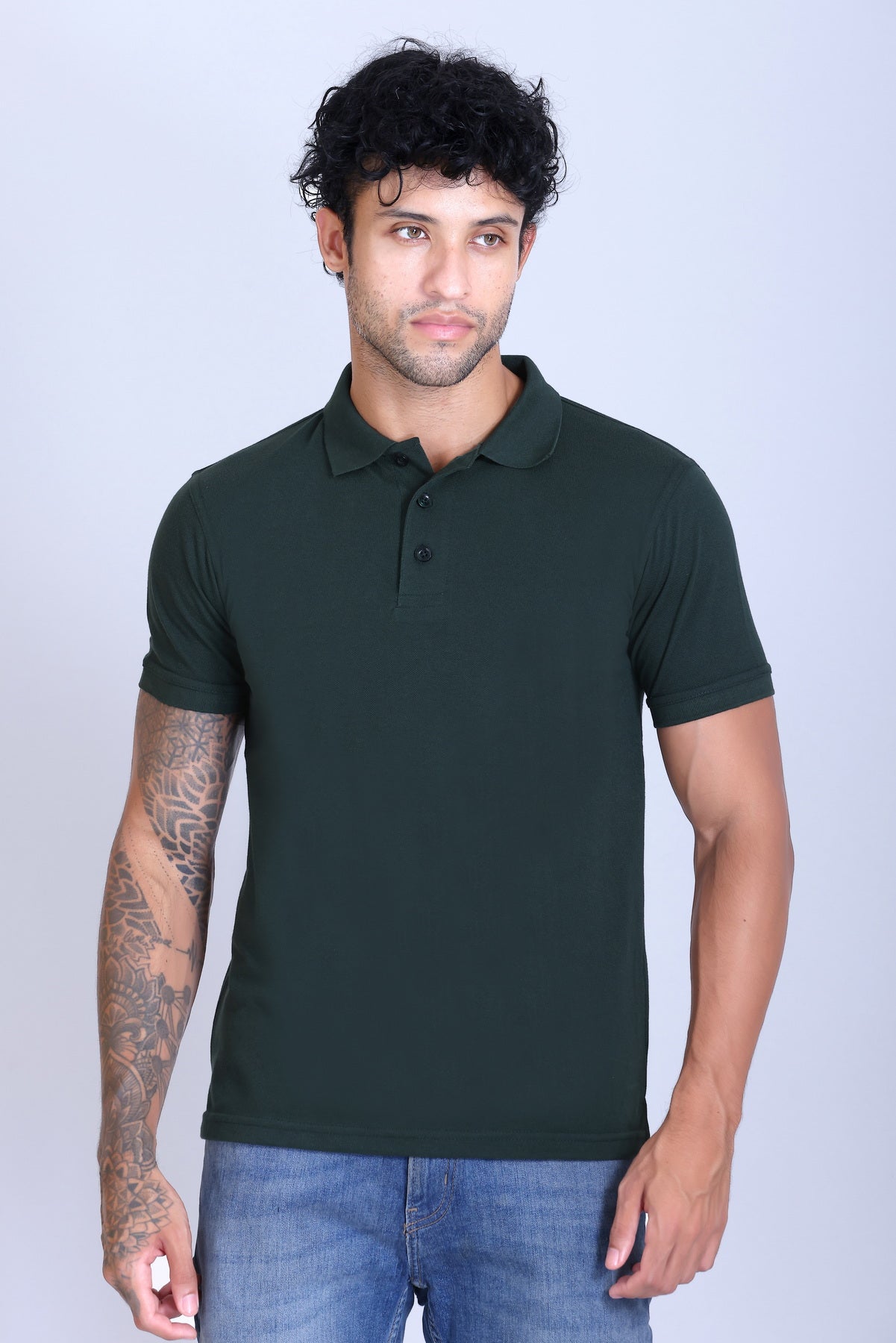 PIKMEE Fastees Polo T-Shirt in Bottel Green - image 1