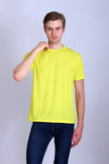 Sports Republic Acti-Go Dryfit Crew Neck T-Shirt in Lemon Yellow