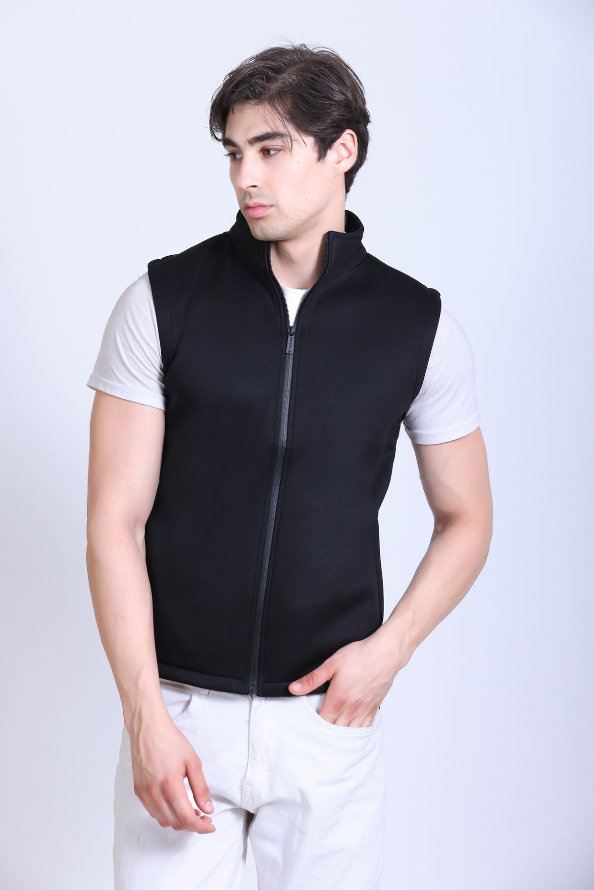 Winbarg Sleeveless Bonded Fleece Men's Jacket - Black