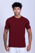 PIKMEE Skinta Bio Wash Crew Neck T-Shirt in Maroon - image 1