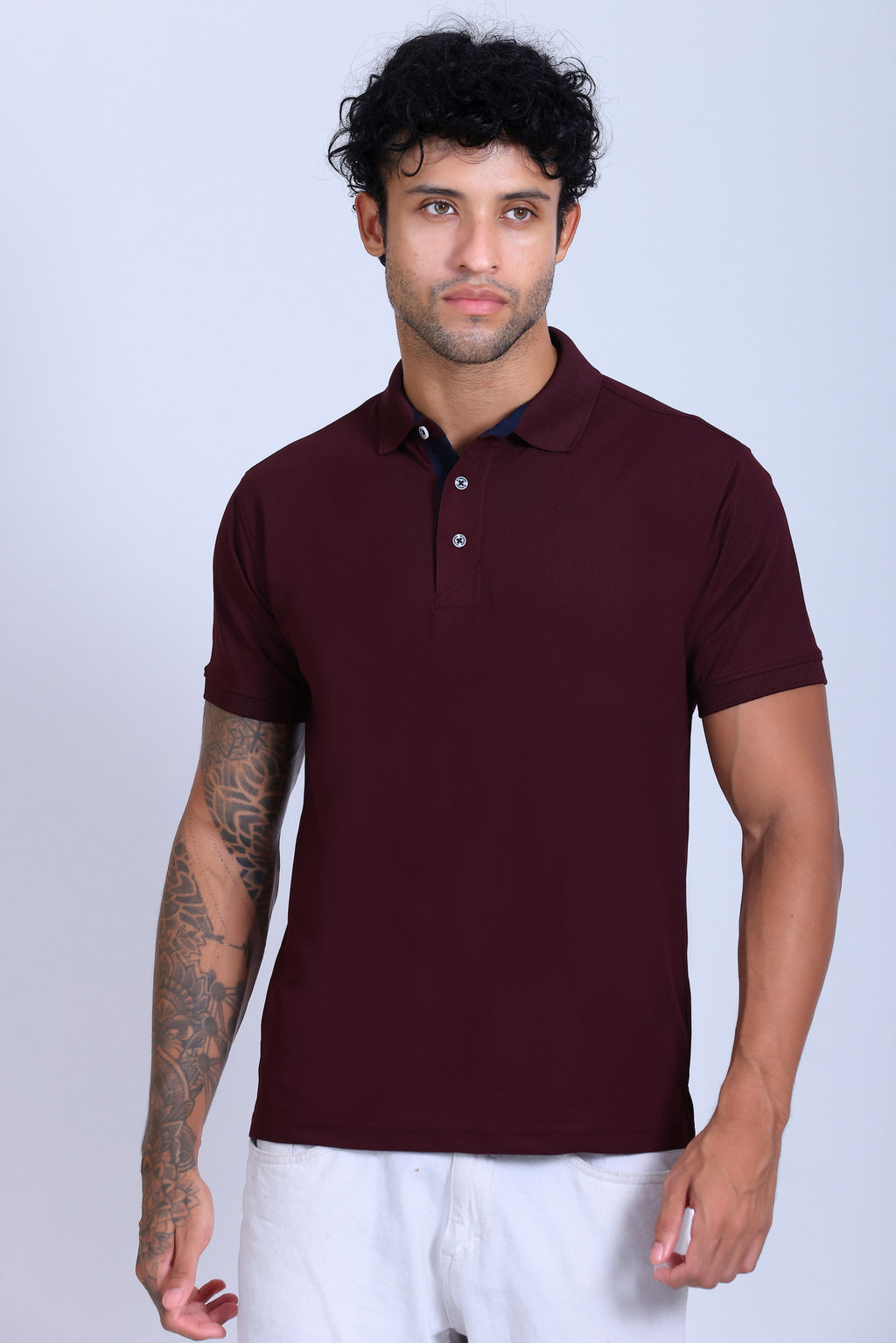 WINBARG Spanish Polo T-Shirt in Wine - image 1