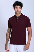 WINBARG Spanish Polo T-Shirt in Wine - image 1