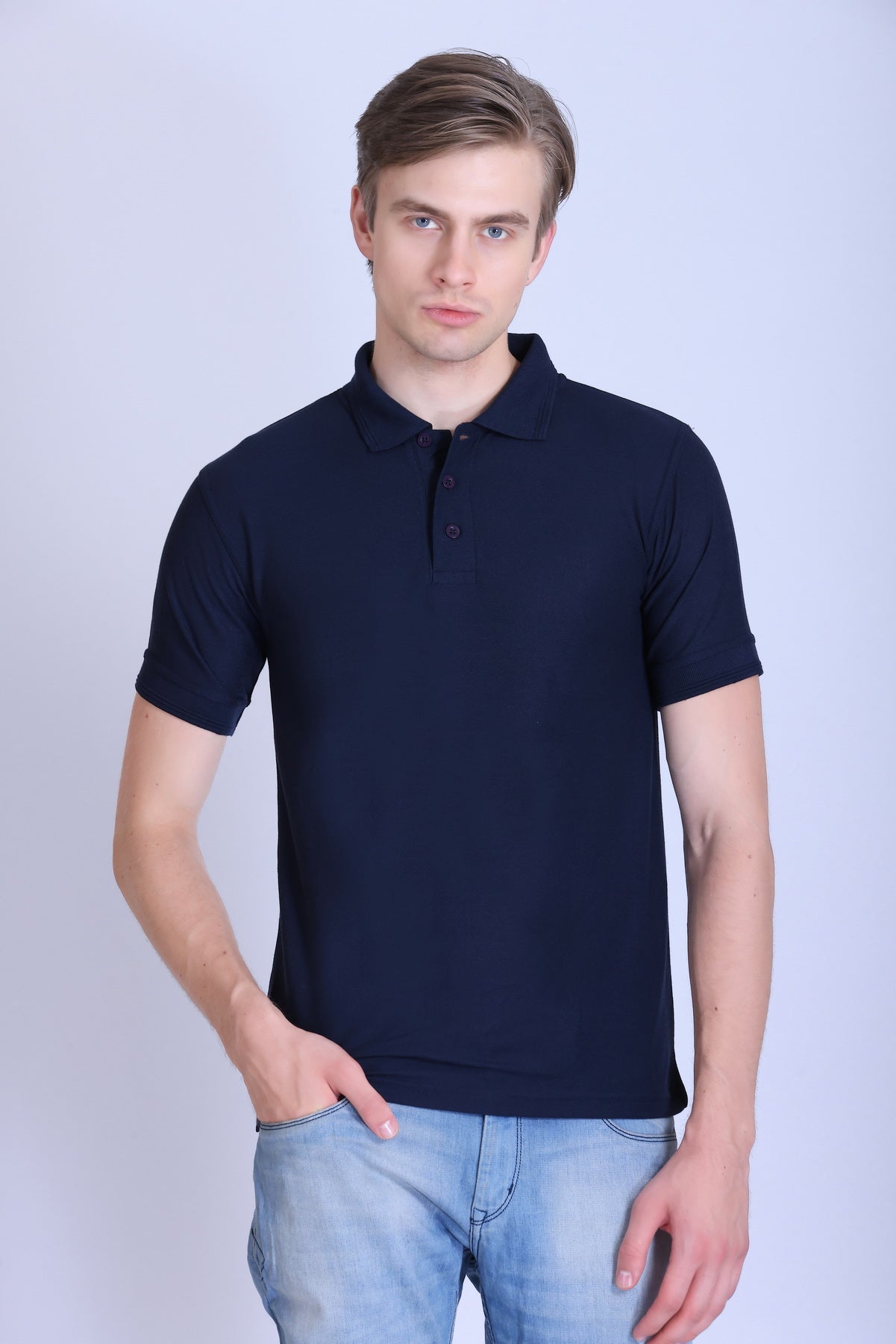 PIKMEE Promo-Tees Polo T-Shirt in Navy Blue - image 1