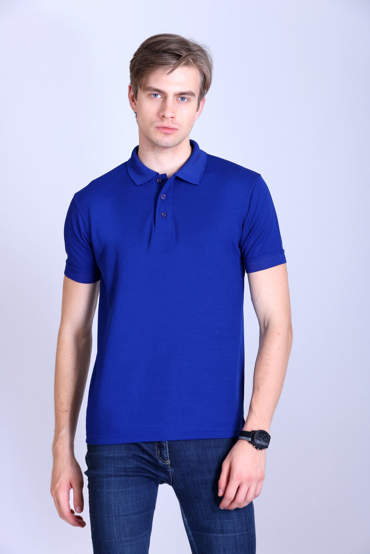 PIKMEE Titlis Polo T-Shirt in Royal Blue - image 1