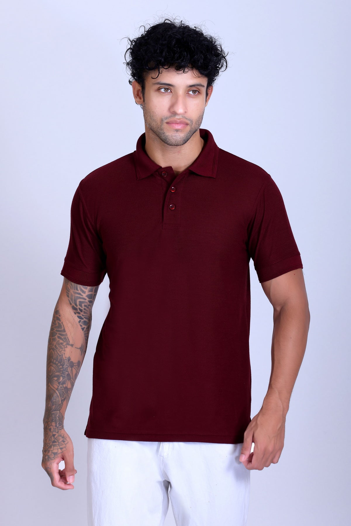 PIKMEE Promo-Tees Polo T-Shirt in Maroon - image 1