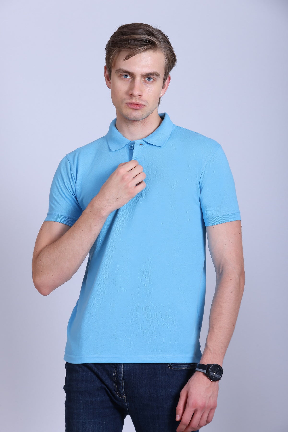 PIKMEE Fastees Polo T-Shirt in Sky Blue - image 1