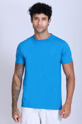 PIKMEE Skinta Bio Wash Crew Neck T-Shirt in Aqua Blue - image 1