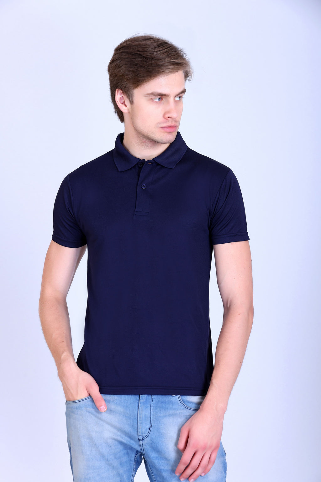 Sports Republic Acti-Play Dryfit Polo T-Shirt in Navy Blue