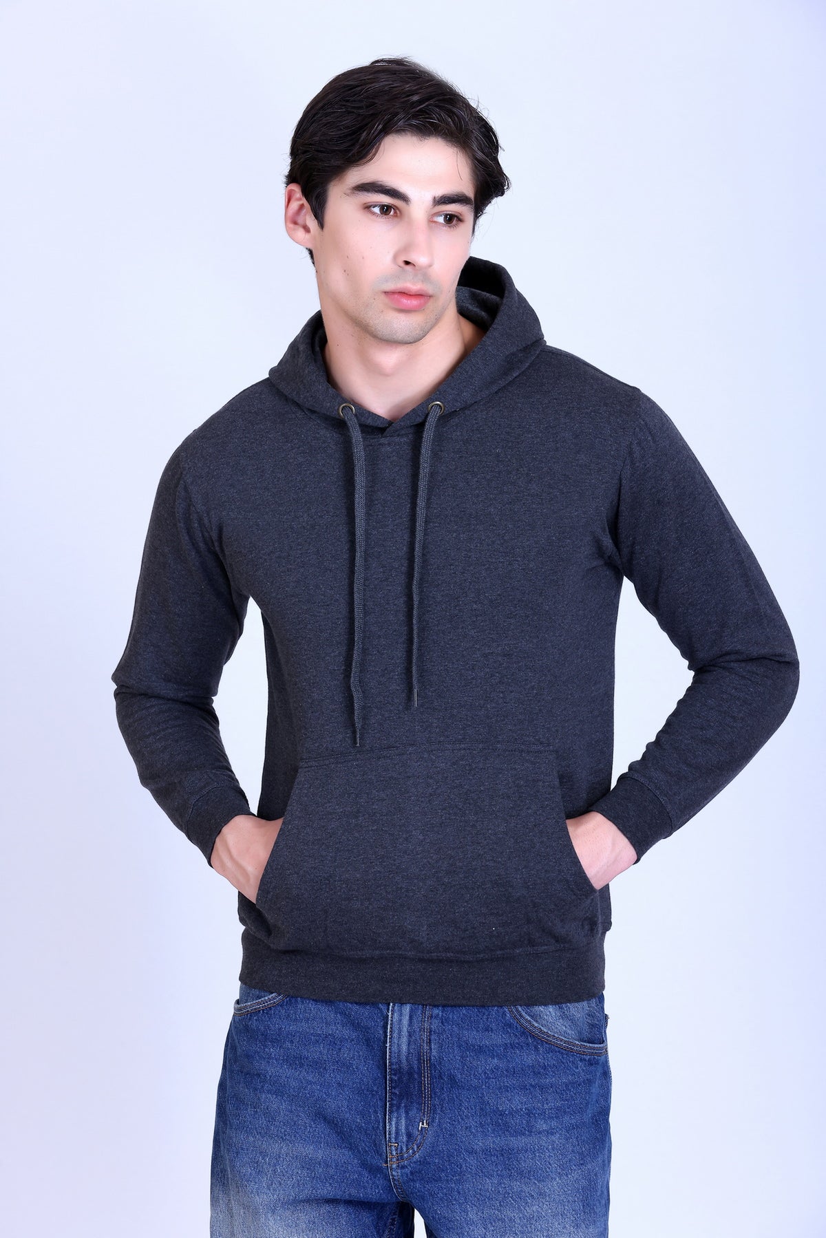 Pikmee Zero Degree Men's Pullover Hooded Sweatshirt - Charcoal
