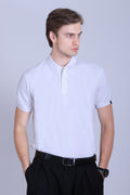 WINBARG Solid Stretch Polo T-Shirt in White - image 1