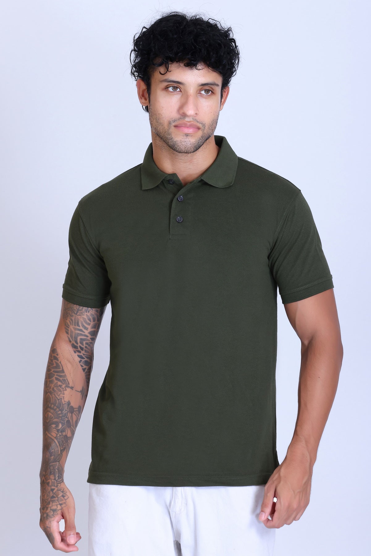 PIKMEE Quota Polo T-Shirt in Olive - image 1