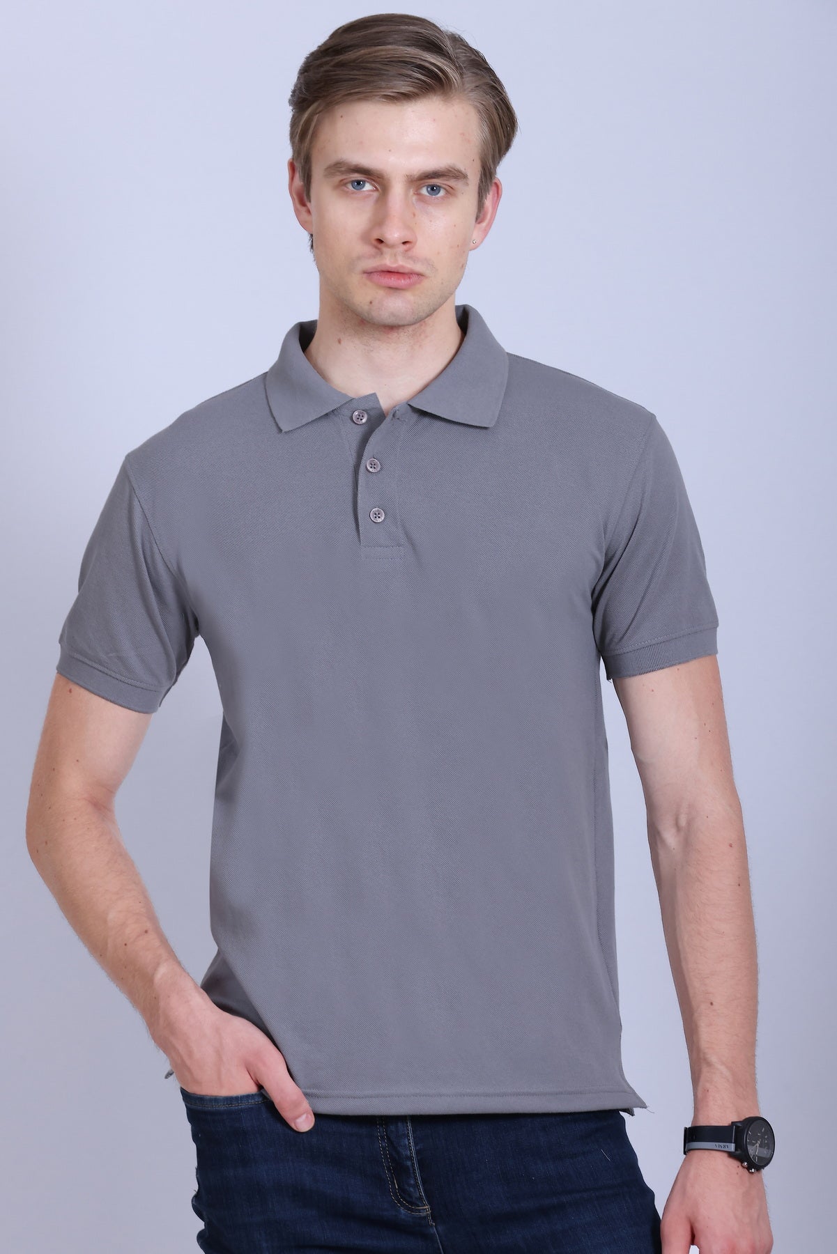 PIKMEE Quota Polo T-Shirt in Grey - image 1