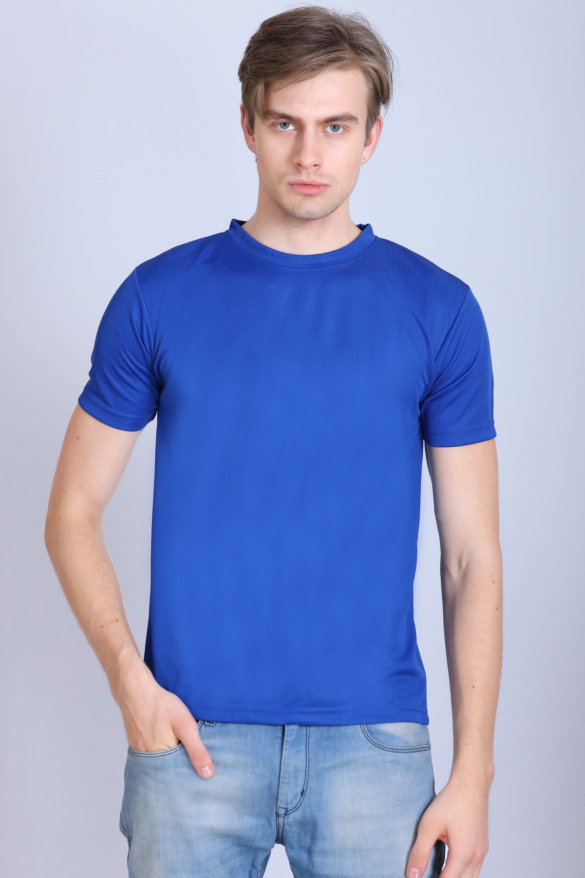 Sports Republic Acti-Runn Dryfit Crew Neck T-Shirt in Royal Blue