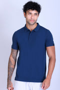 WINBARG Solid Stretch Polo T-Shirt in Teal Blue - image 1