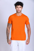 PIKMEE Skinta Bio Wash Crew Neck T-Shirt in Orange - image 1