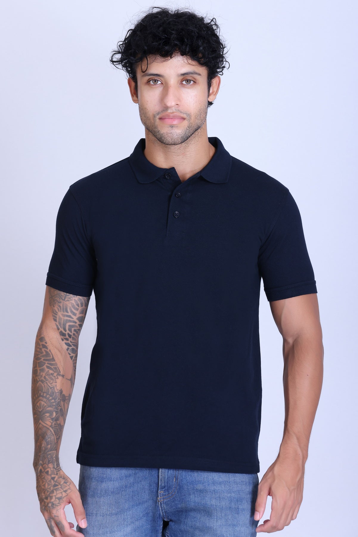 PIKMEE Fastees Polo T-Shirt in Navy Blue - image 1