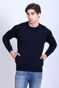 Pikmee Zero Degree Men's Crew Neck Cotton Fleece Sweatshirt - Navy