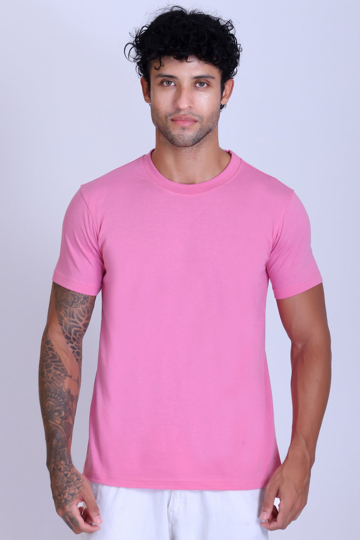 PIKMEE Skinta Bio Wash Crew Neck T-Shirt in Pink - image 1