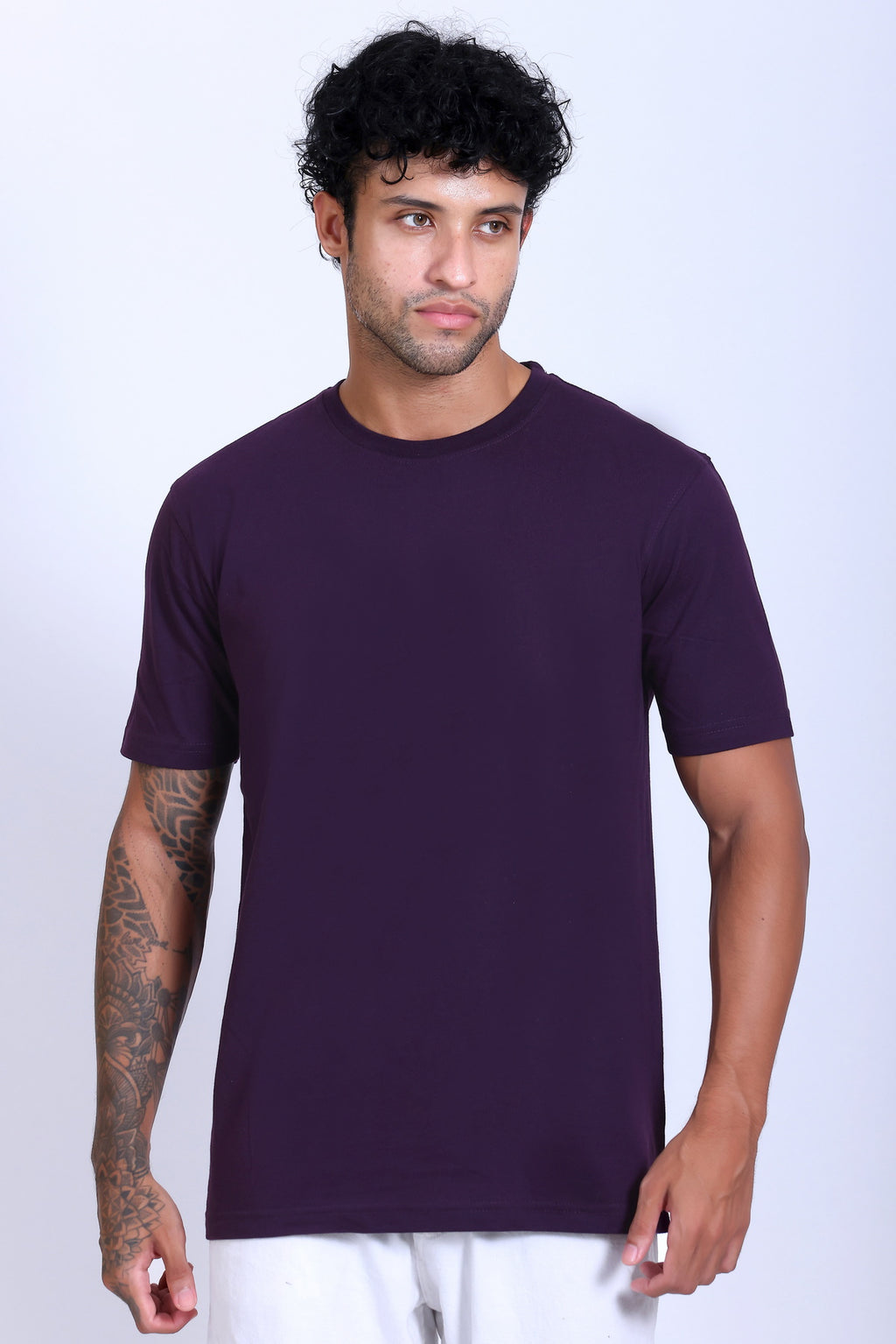PIKMEE Skinta Bio Wash Crew Neck T-Shirt in Purple - image 1