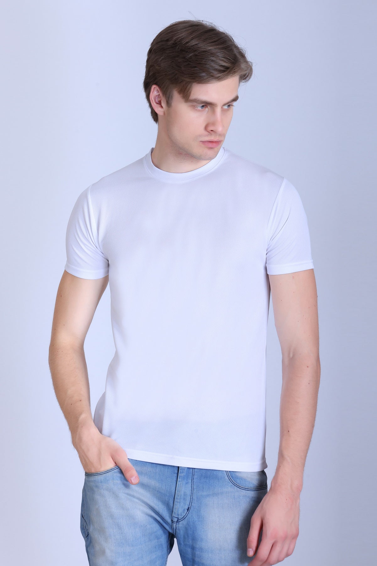Sports Republic Acti-Runn Dryfit Crew Neck T-Shirt in White