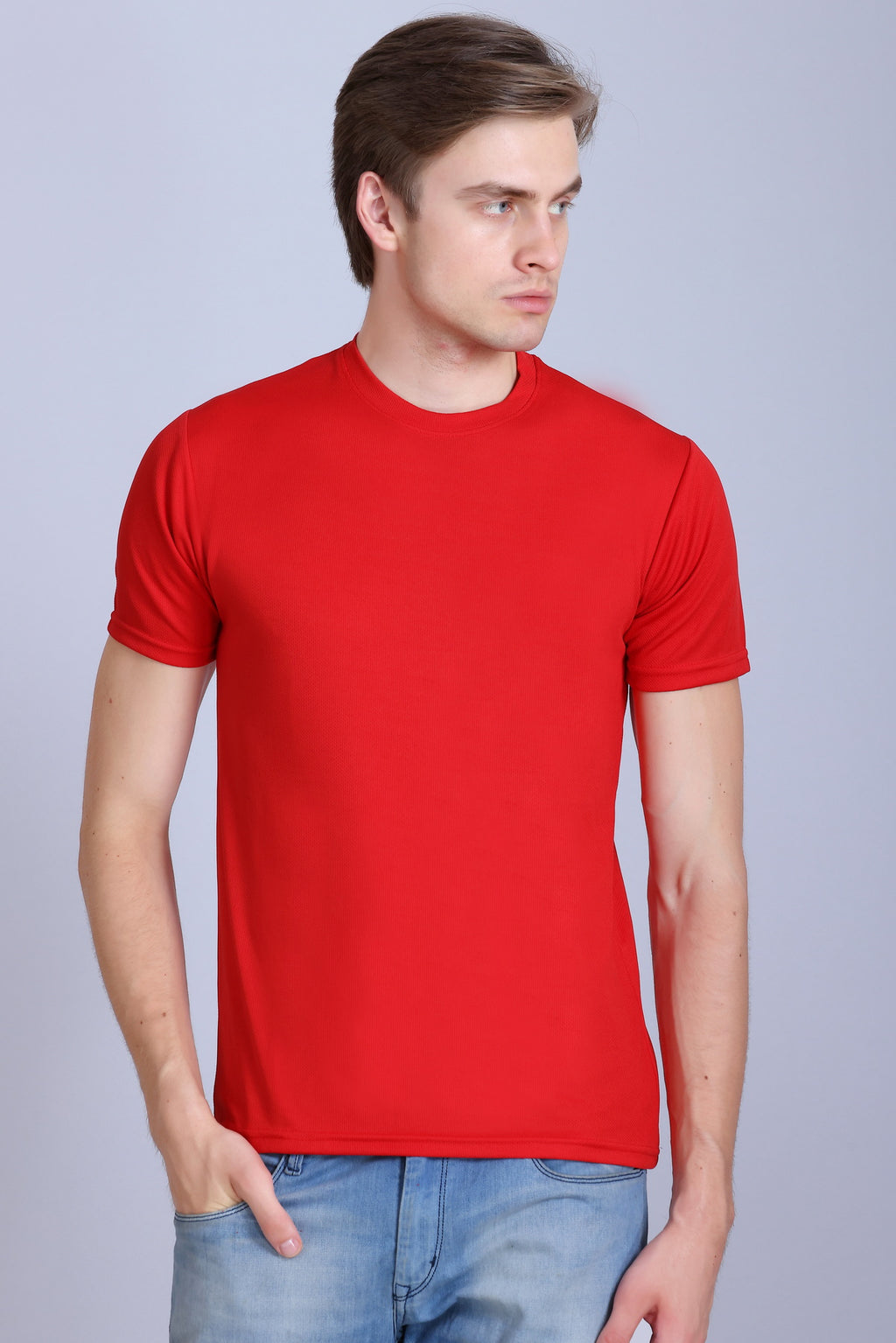 Sports Republic Acti-Runn Dryfit Crew Neck T-Shirt in Red