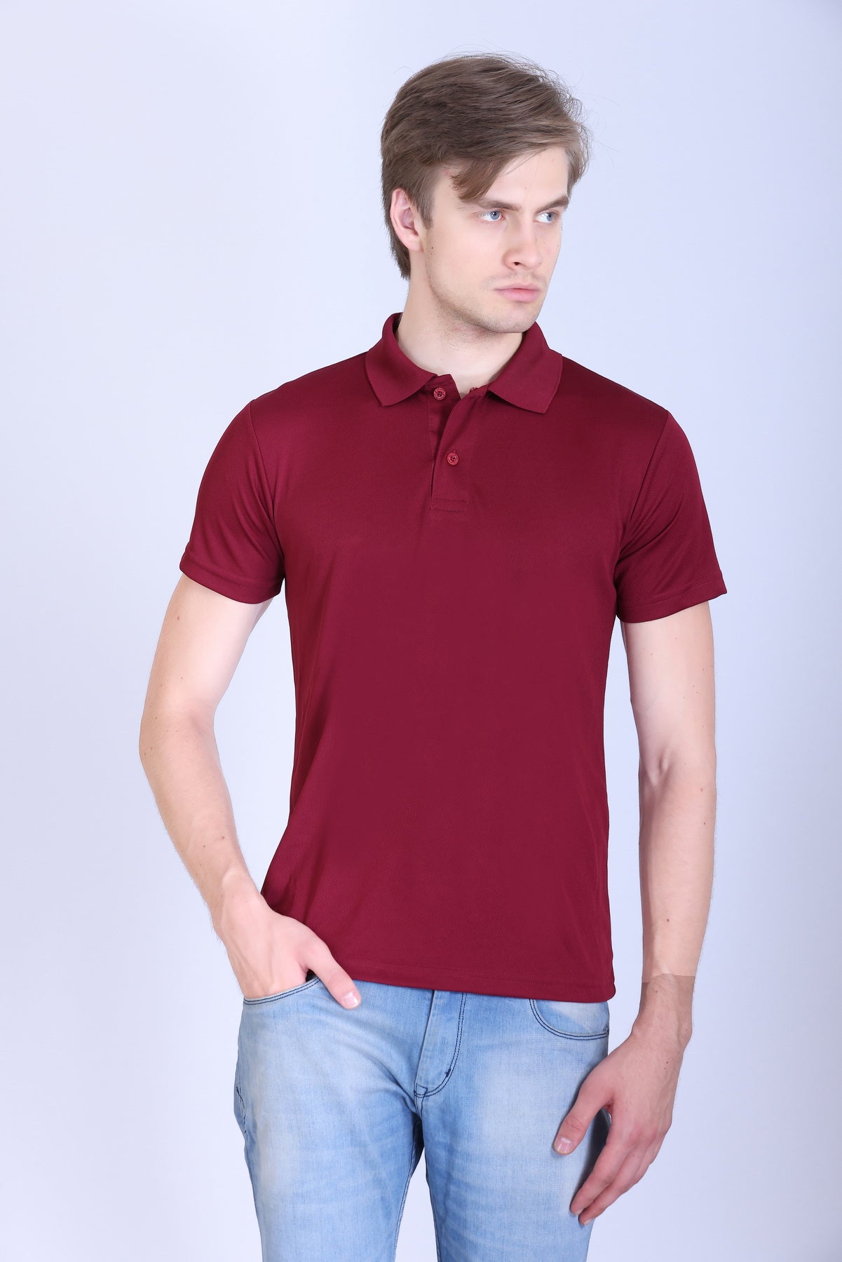 Sports Republic Acti-Play Dryfit Polo T-Shirt in Maroon