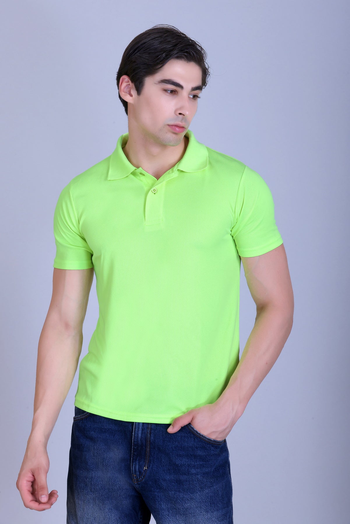 Sports Republic Acti-Play Dryfit Polo T-Shirt in Fluorescent Green