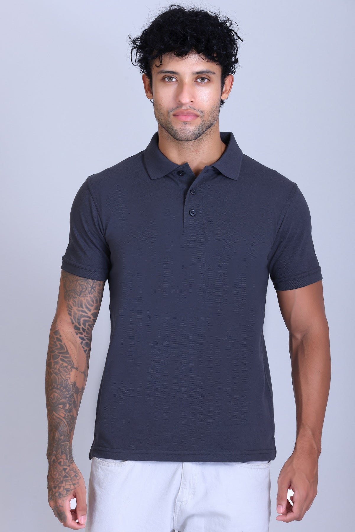 PIKMEE Fastees Polo T-Shirt in Solid Grey - image 1