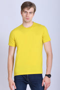 PIKMEE Skinta Bio Wash Crew Neck T-Shirt in Golden Yellow - image 1