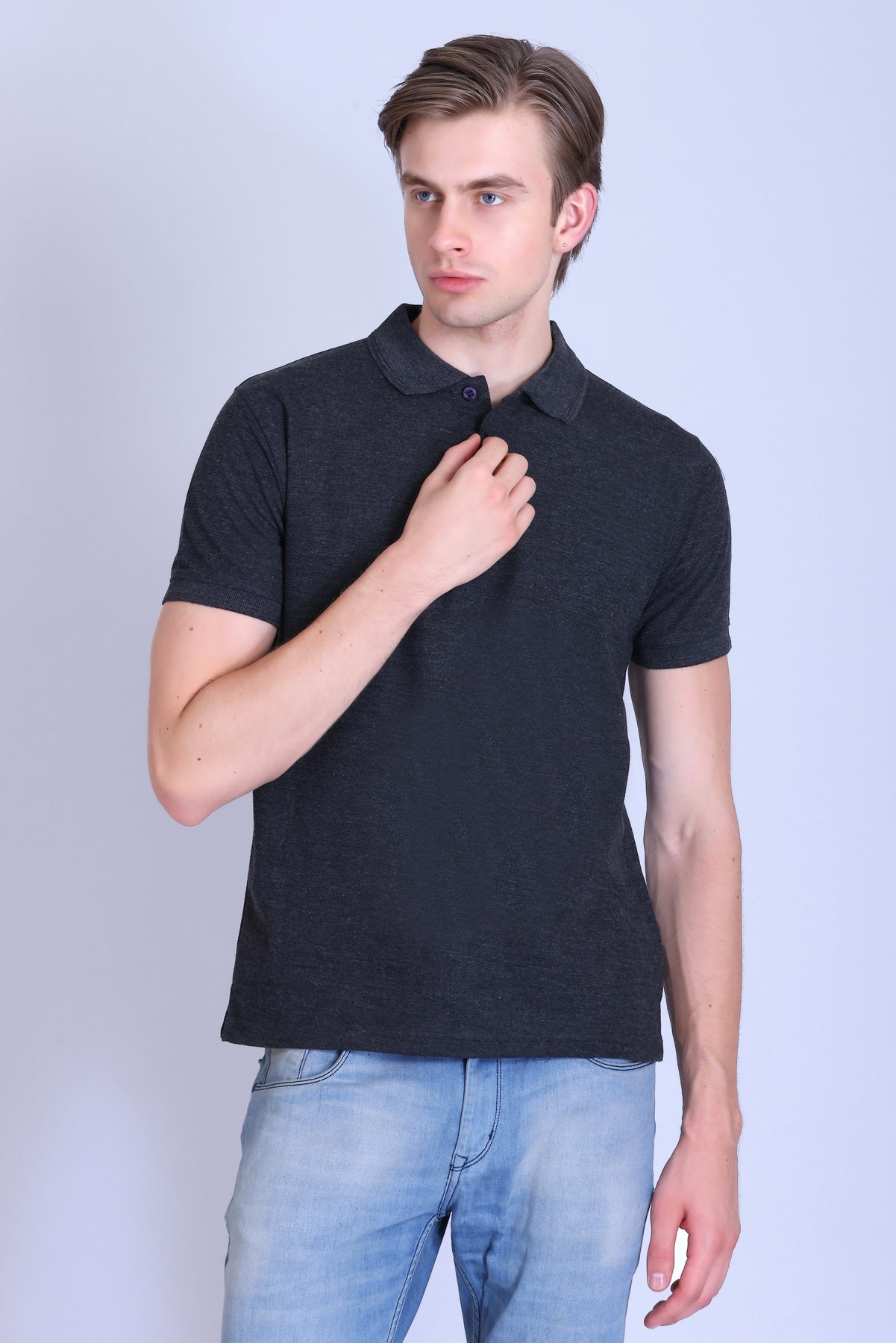 PIKMEE Promo-Tees Polo T-Shirt in Charcoal Grey (Anthra) - image 1