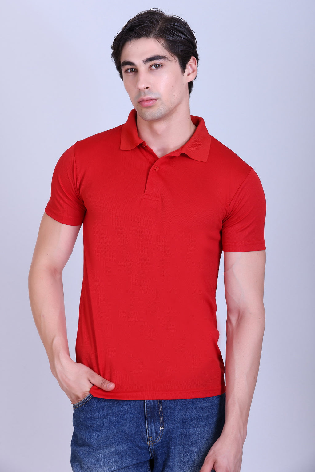 Sports Republic Acti-Play Dryfit Polo T-Shirt in Red