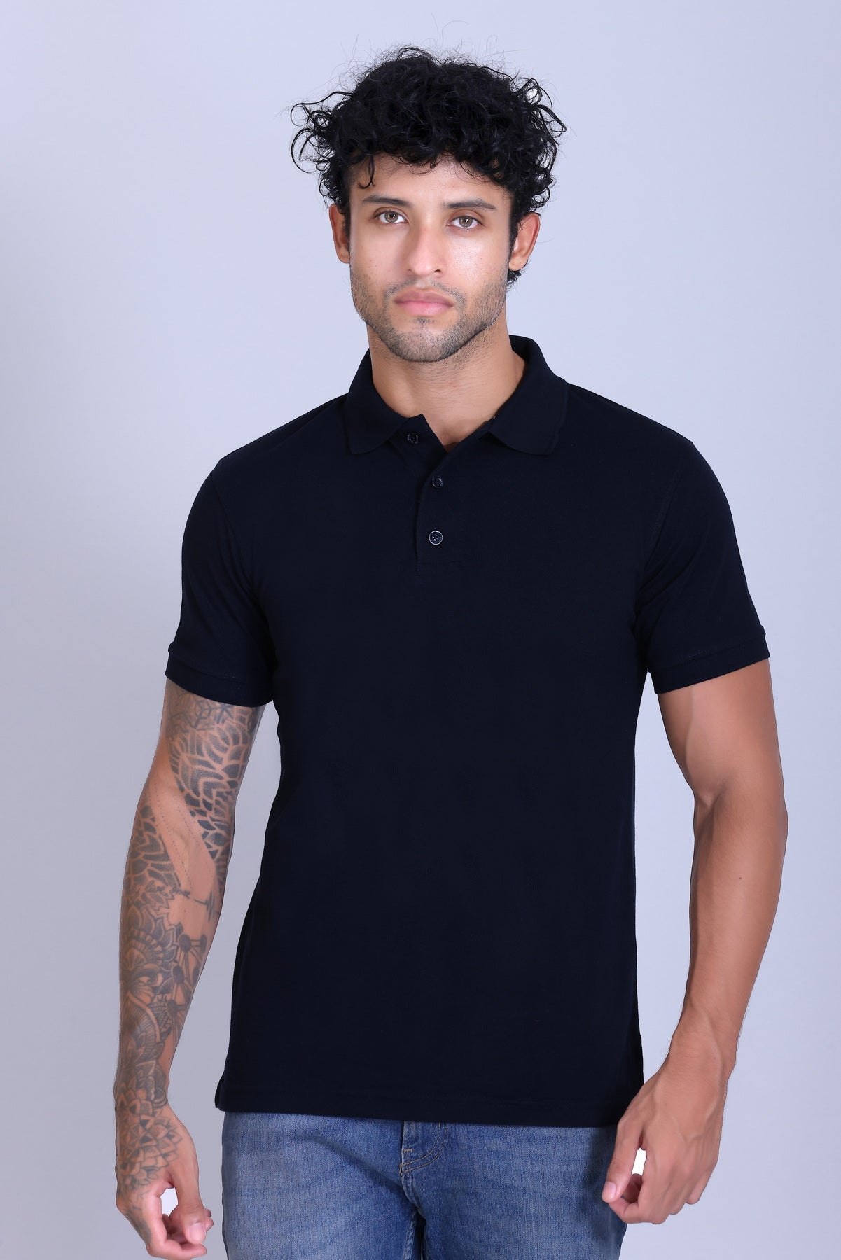 PIKMEE Quota Polo T-Shirt in Navy Blue - image 1