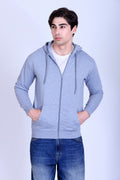 Pikmee Polaris Men's Zipper Hoodie Sweatshirt - Grey Melange