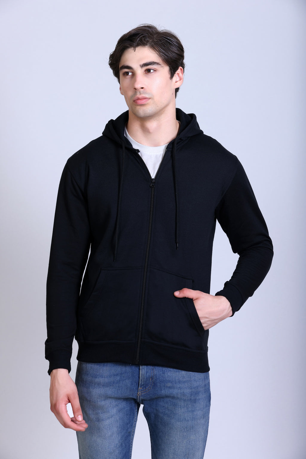 Pikmee Polaris Men's Zipper Hoodie Sweatshirt - Navy Blue