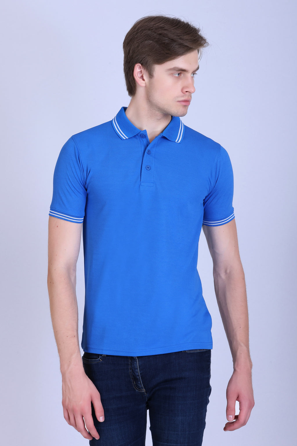 Sports Republic Acti Hy:Dry Dryfit Polo T-Shirt in Turquoise Blue With White Tipping