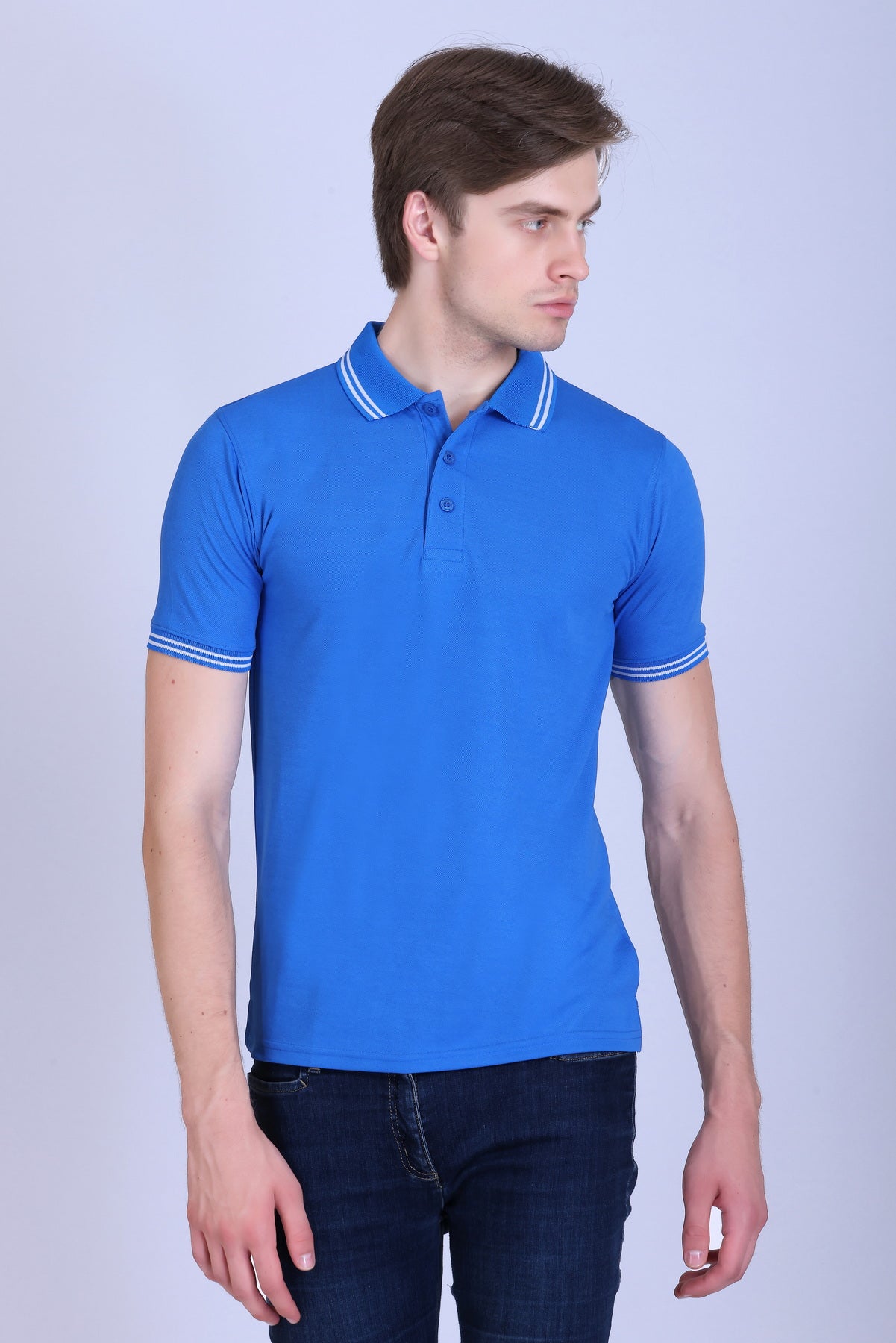Sports Republic Acti Hy:Dry Dryfit Polo T-Shirt in Turquoise Blue With White Tipping
