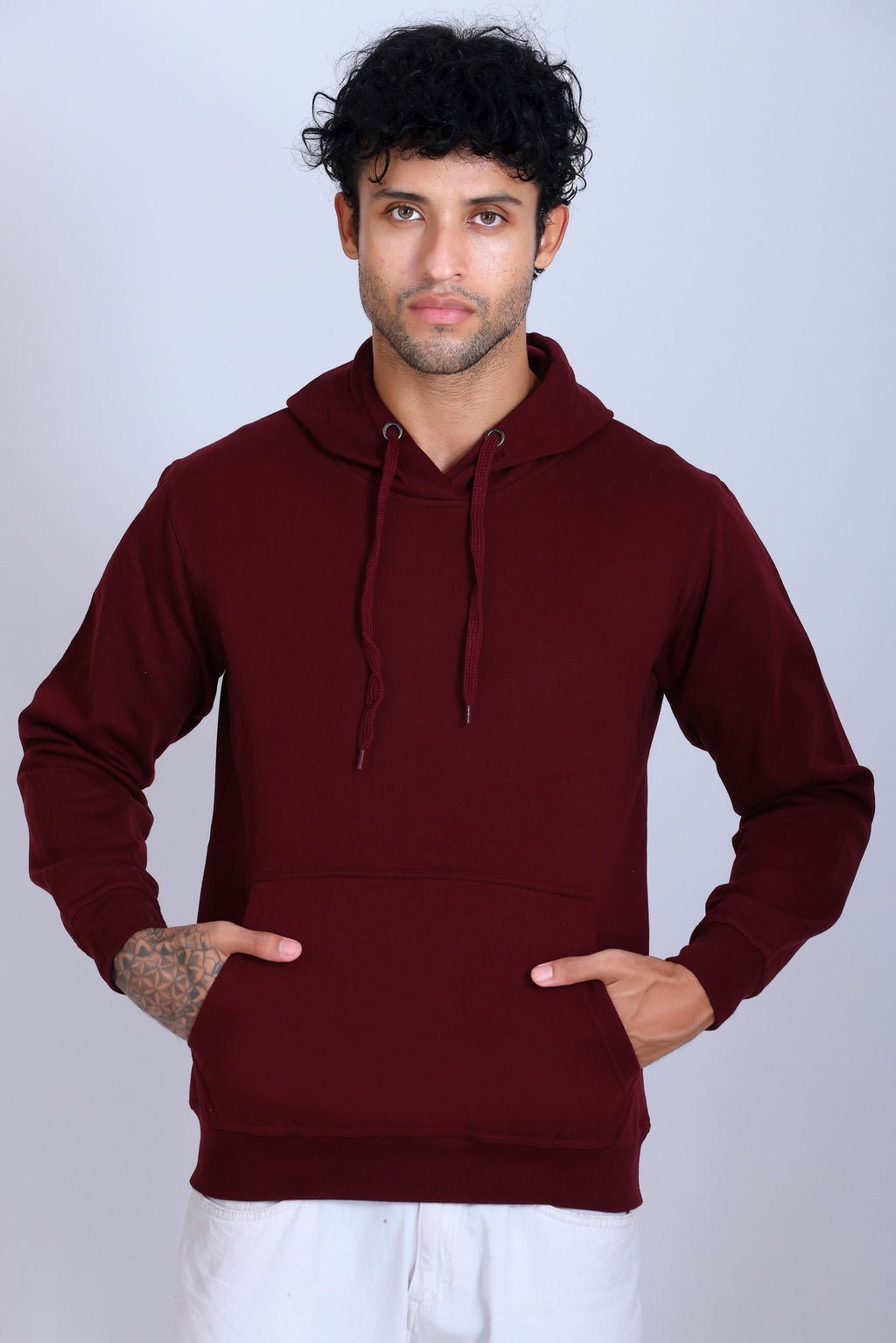 Pikmee Zero Degree Men's Pullover Hooded Sweatshirt - Maroon